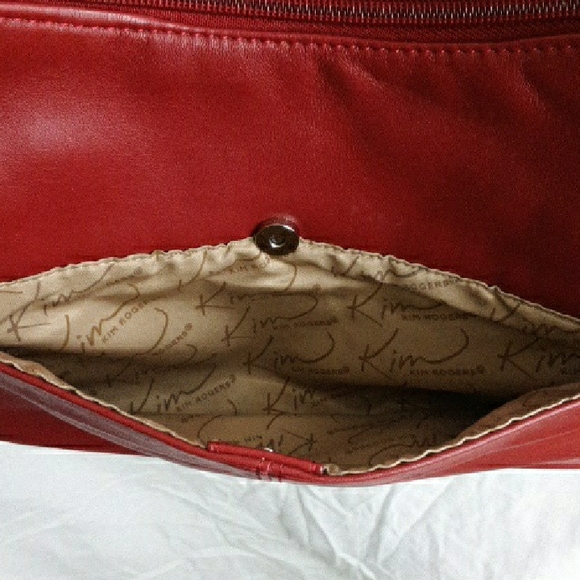Kim Rogers Red Leather Shoulder Bag - Picture 3 of 11